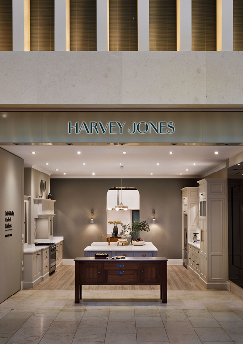 Harvey Jones showroom exterior with islands