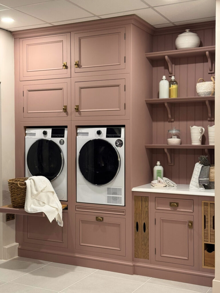 pink bespoke laundry room