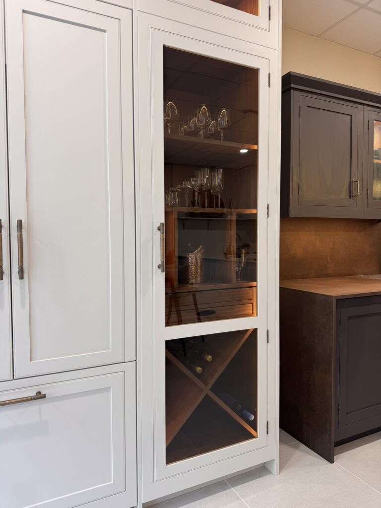 Wine and whiskey integrated setup in Arbor kitchen display