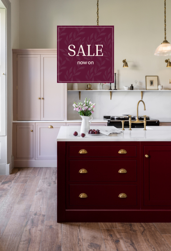 burgundy kitchen from harvey jones brochure
