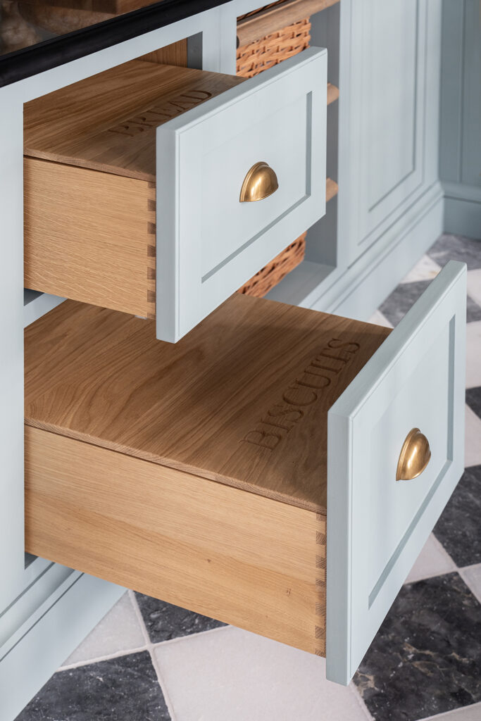 Bespoke pantry storage for bread and biscuits