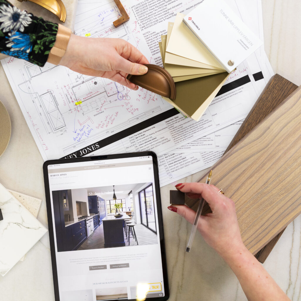 Bespoke kitchen design process in a Harvey Jones showroom