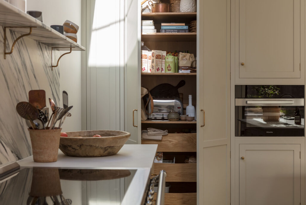 Kitchen pantry with hidden storage for small kitchens and luxury kitchen design