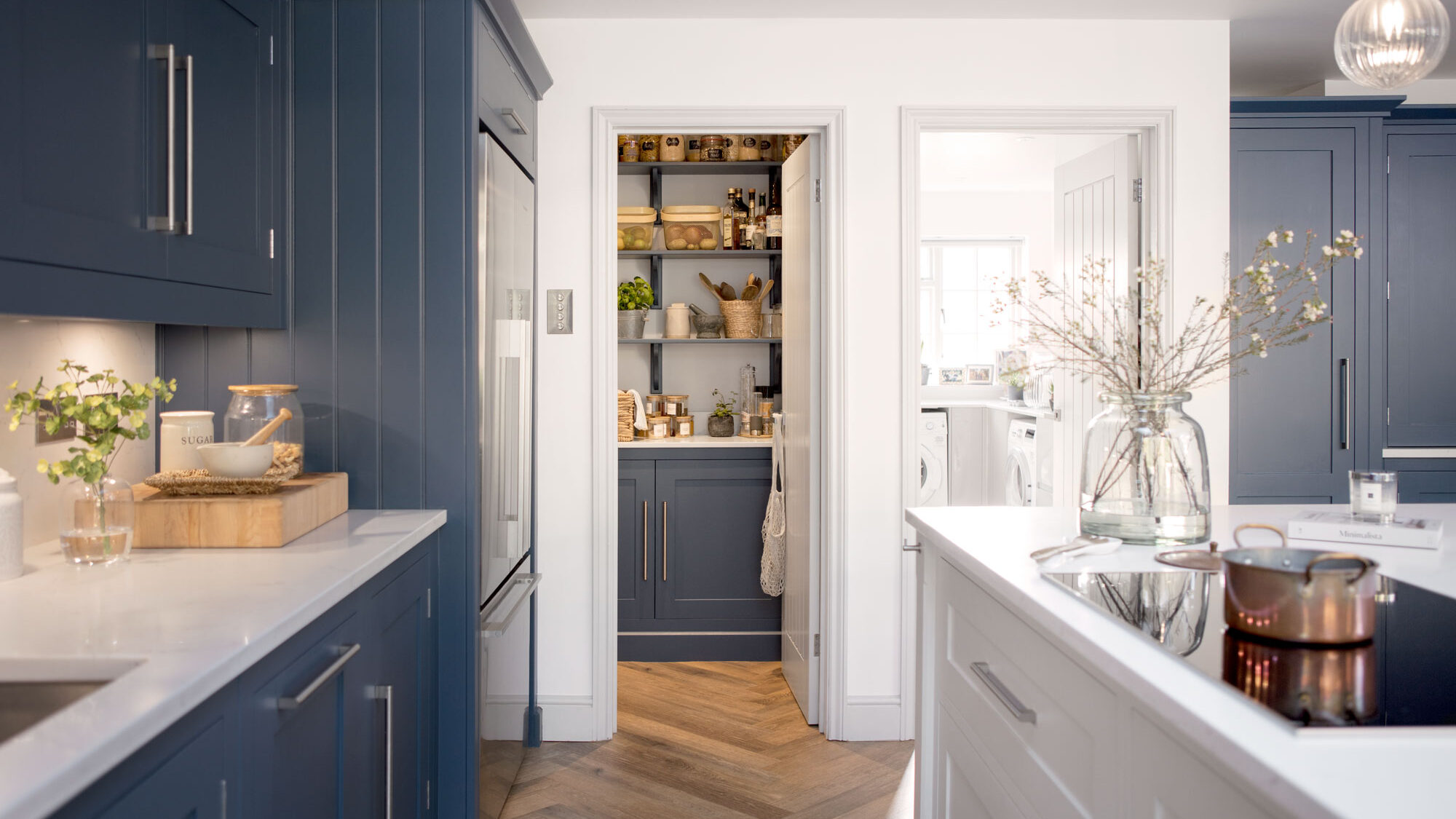 Walk in pantry in bespoke kitchen design