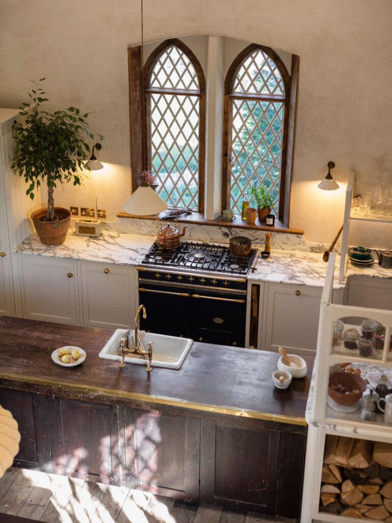 Traditional countryside farmhouse kitchen with original features and bespoke cabinetry