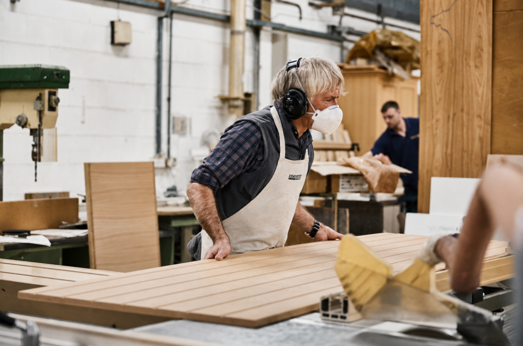 Harvey Jones bespoke, handmade, solid wood kitchen being built in a workshop